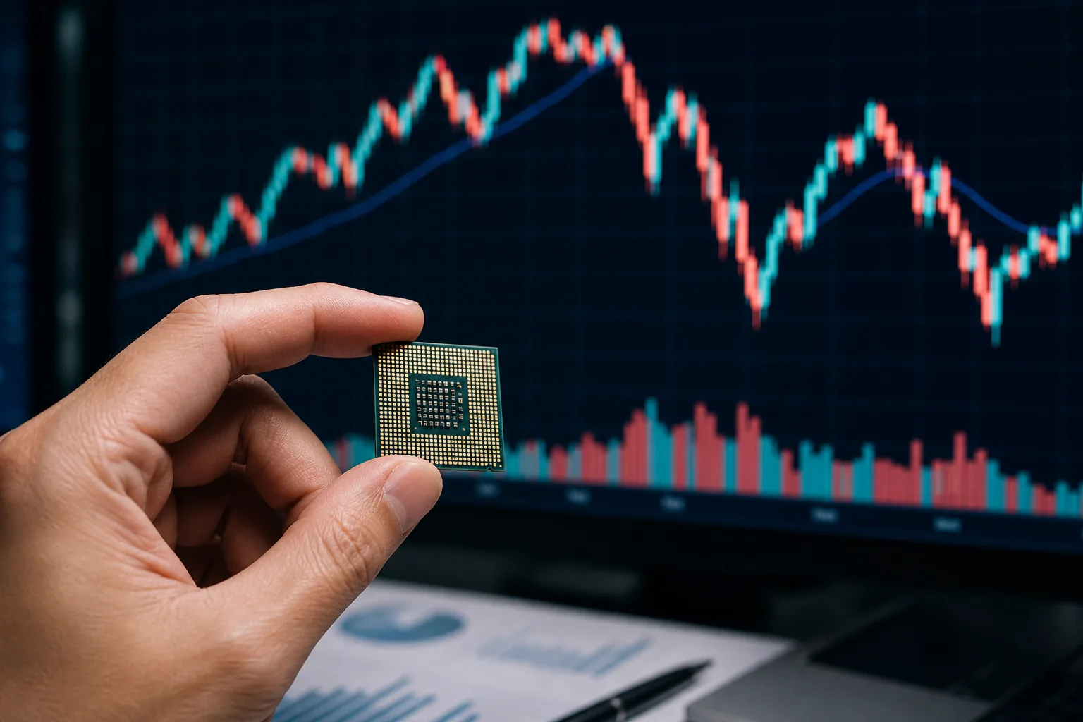 AI 투자와 메모리 반도체 가격 상승을 설명하는 증시 이미지