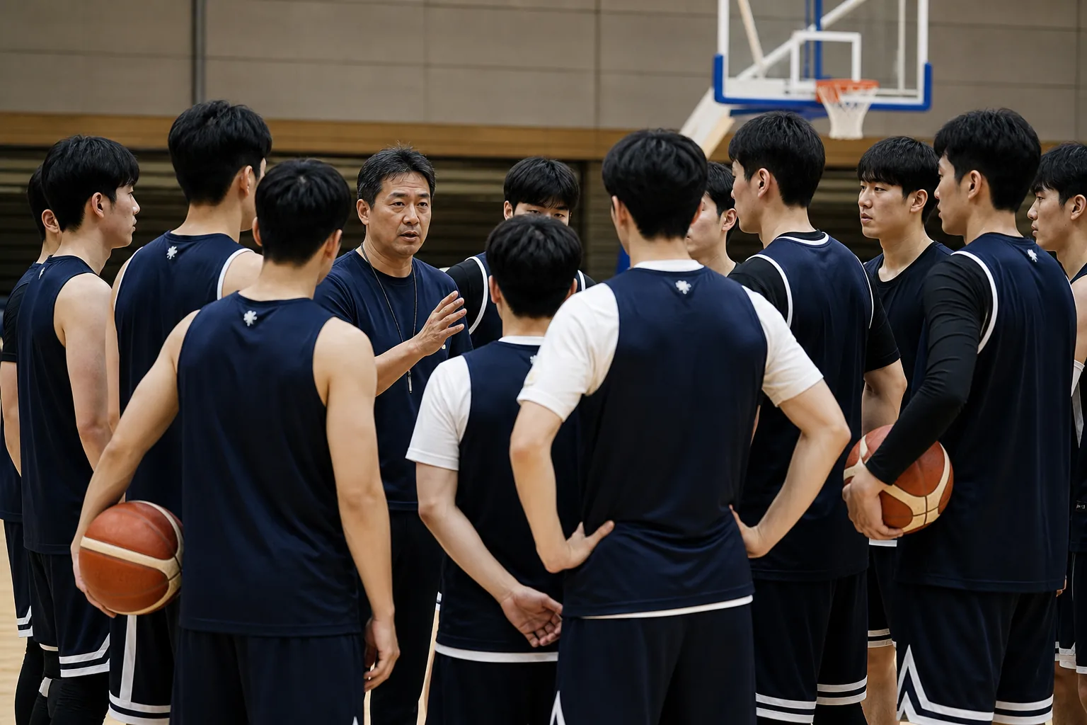 진천선수촌에서 훈련하는 한국 농구대표팀