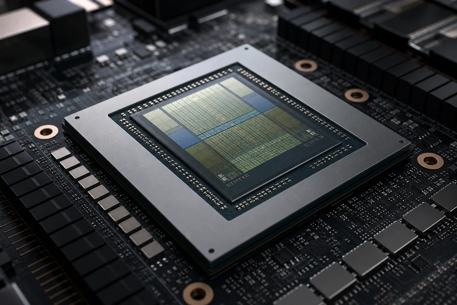 AI 데이터센터 전력 효율과 연산 자원 경쟁을 표현한 이미지
