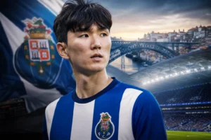 한국 축구 미드필더의 FC포르투 이적을 표현한 이미지