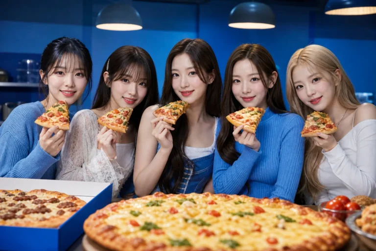 도미노피자 신제품 광고와 리센느 협업을 보여주는 편집 이미지