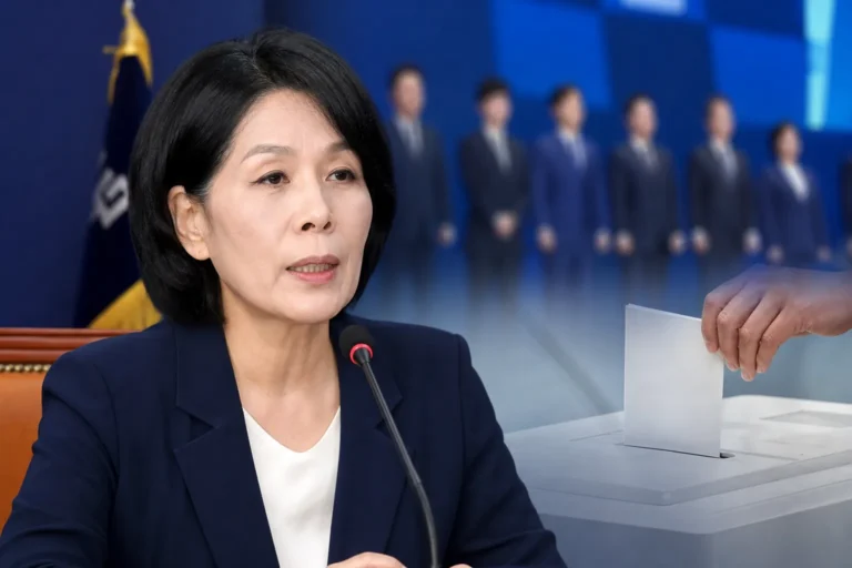 민주당 전당대회와 최고위원 경선을 상징하는 정치 뉴스 이미지
