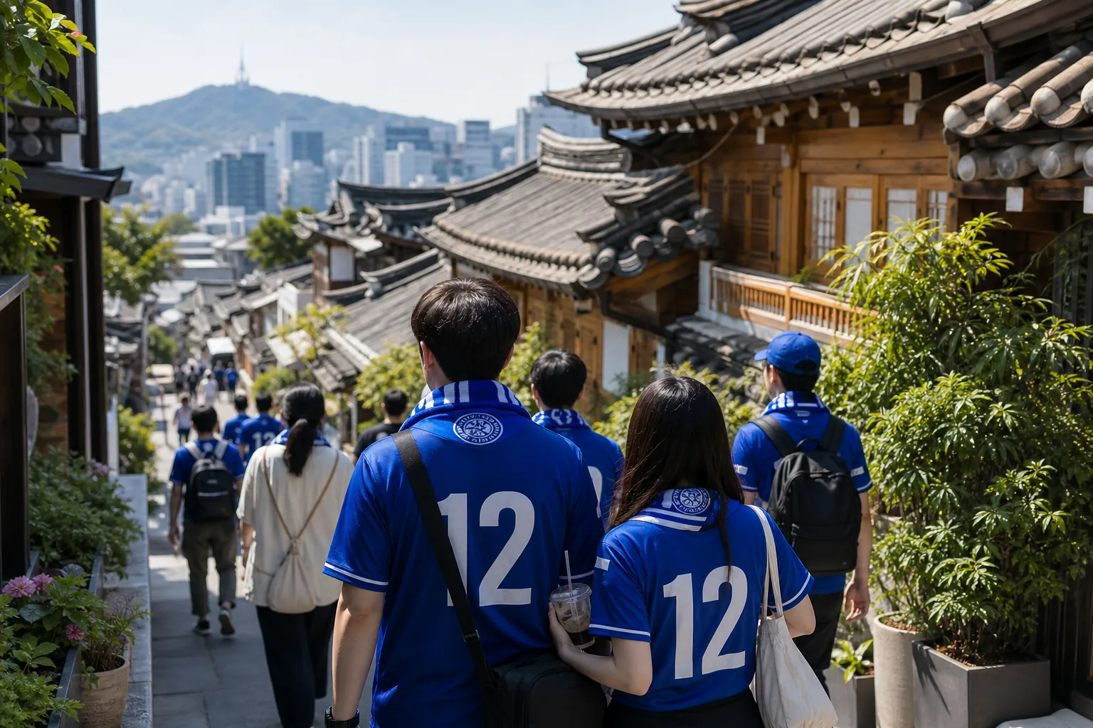 지역 상권과 축구 경기장이 연결된 스포츠관광 이미지