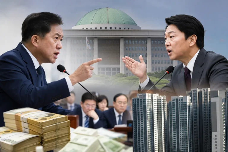 국회와 정치권 공방을 상징하는 뉴스 이미지