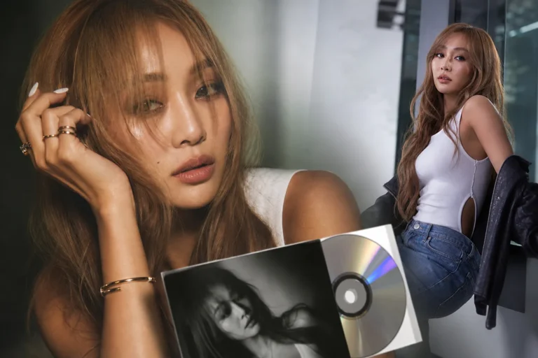 효린의 새 앨범 오리지널린 발매를 상징하는 K팝 무대 이미지