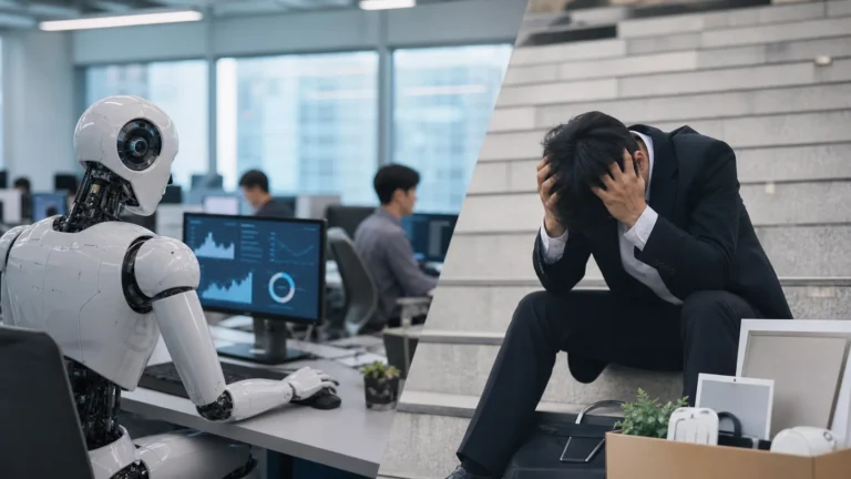 AI 기술 확산과 노동시장 변화를 보여주는 경제 뉴스 대표 이미지