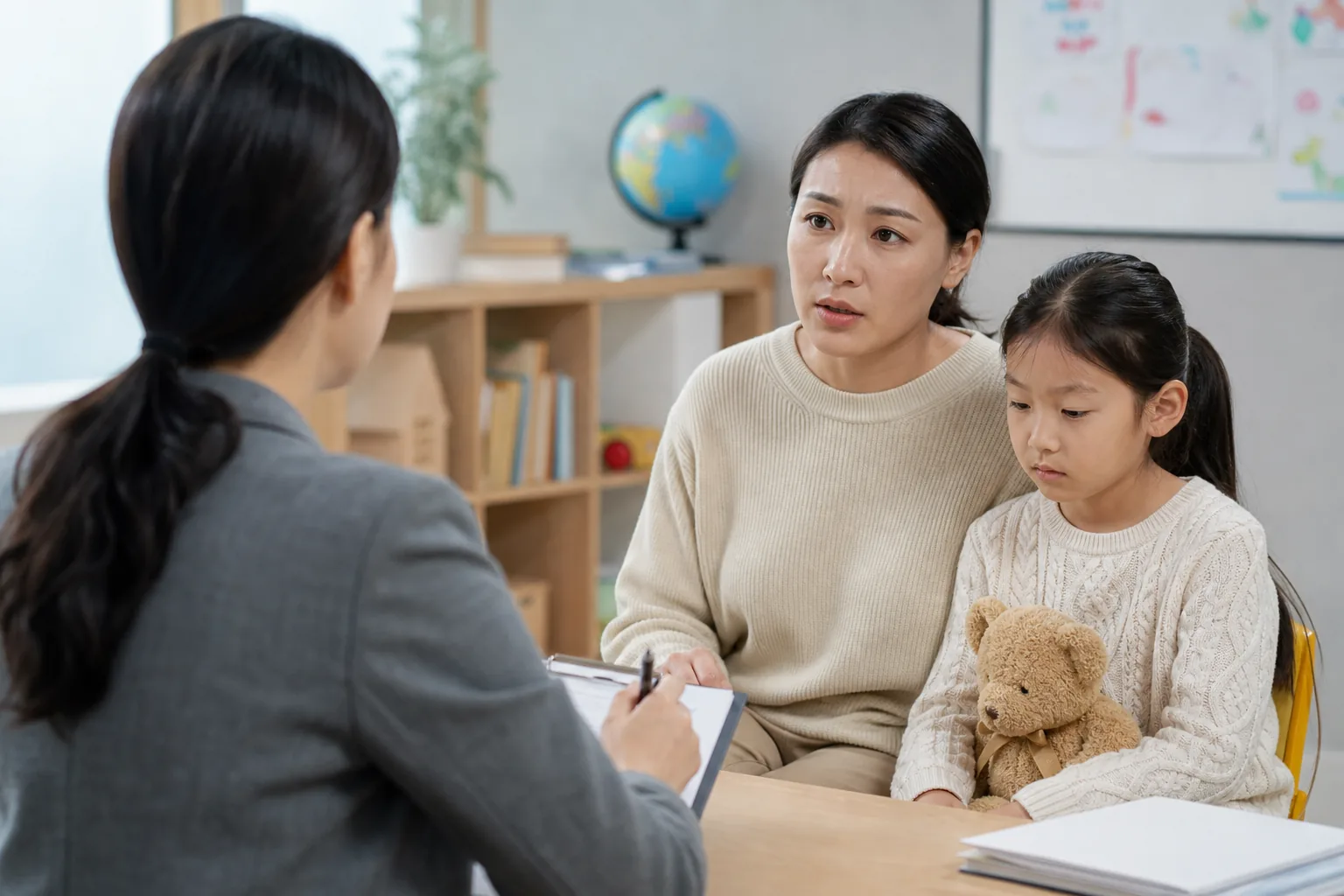 아동학대 대응 체계와 지역 지원망을 설명하는 이미지