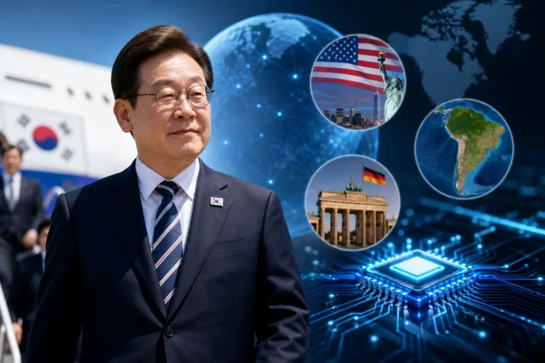 AI와 경제안보를 주제로 한 대통령 정상외교 이미지