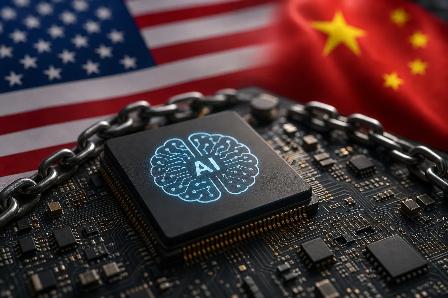 AI 반도체 수출통제와 오픈 모델 논쟁을 설명하는 이미지