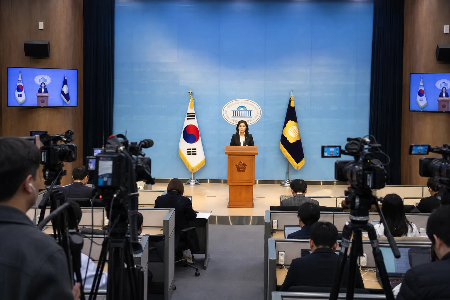 국회 의원회관 세미나와 소통관 기자회견을 나타낸 이미지