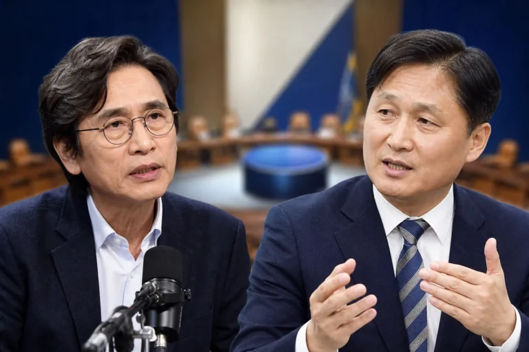 라디오 정치 인터뷰와 국회 현안 토론 이미지