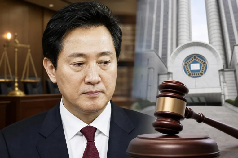 정치자금법 재판과 서울시장직 쟁점을 상징하는 법원 이미지