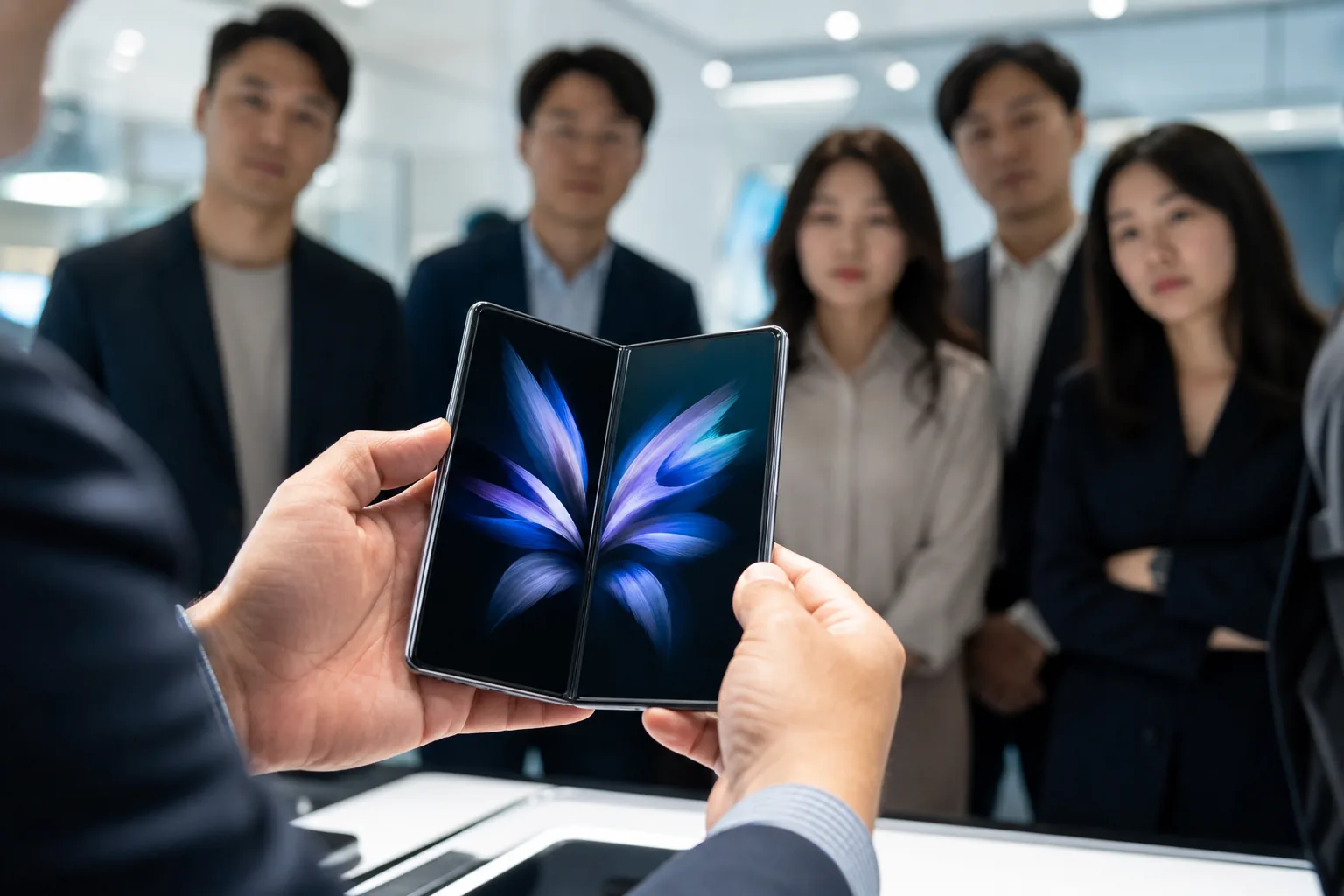 애플 보란 듯 여권 크기 폴더블 펼쳤다…삼성의 승부수 핵심 장면