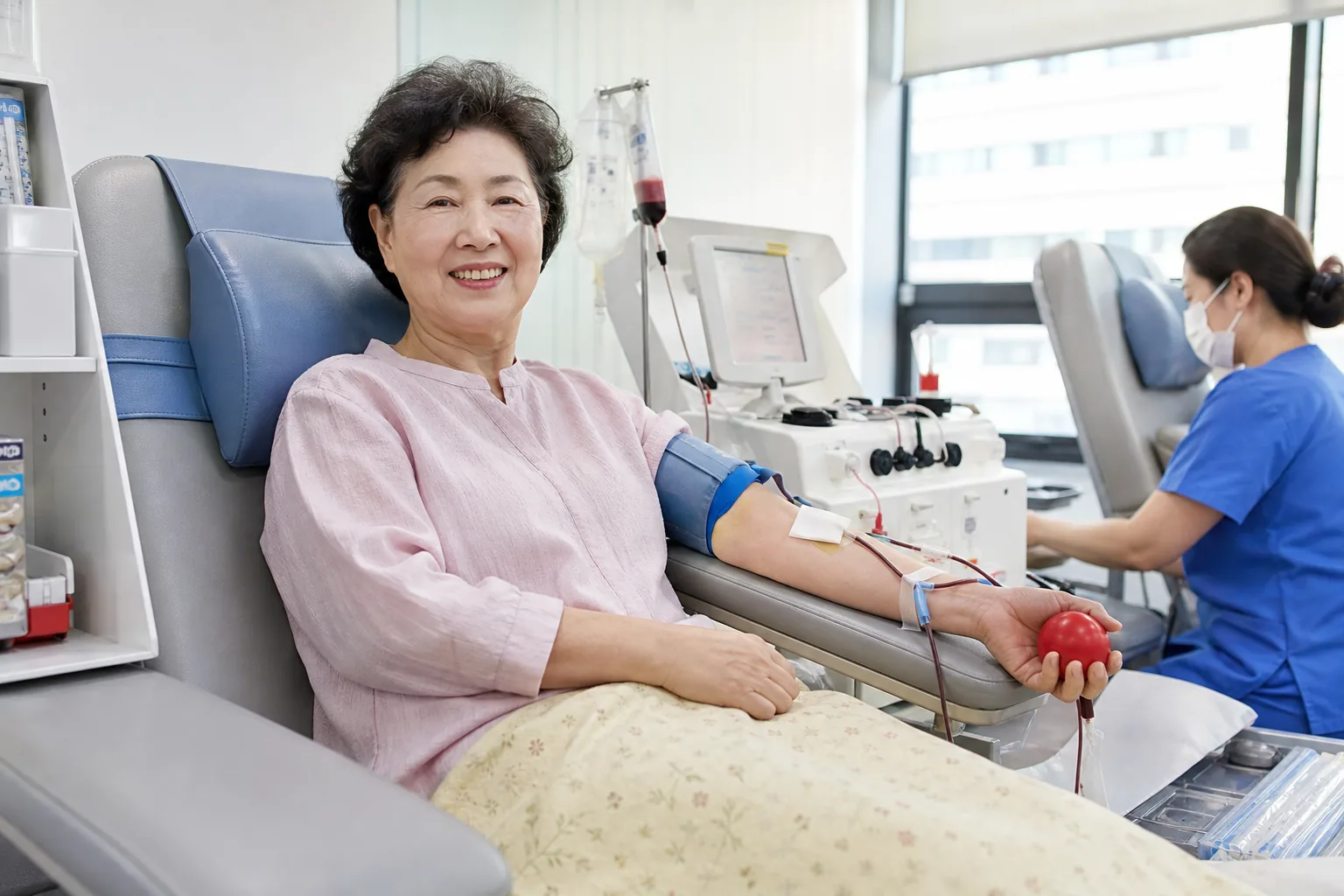 살 빠질까 시작했는데 헌혈 400회 달성한 68세 여성 핵심 장면