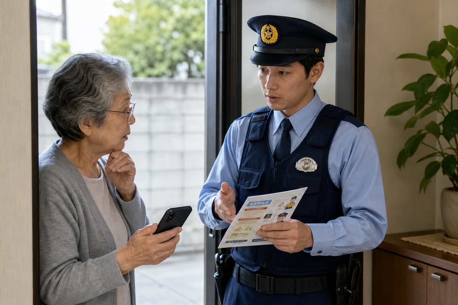 고령 피해자 보호와 국제 금융사기 대응을 상징하는 장면