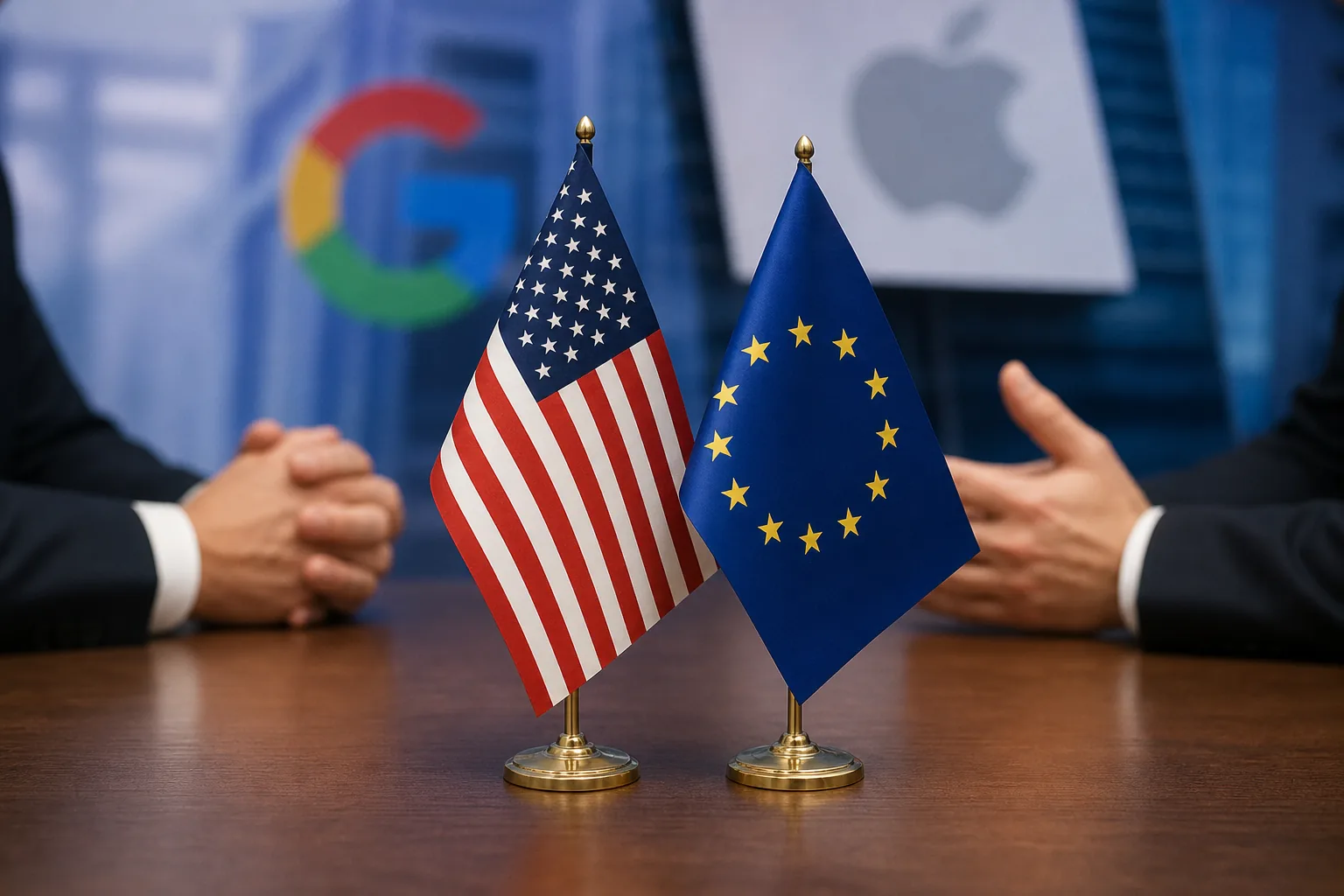 구글 과징금과 EU 디지털 규제를 상징하는 이미지