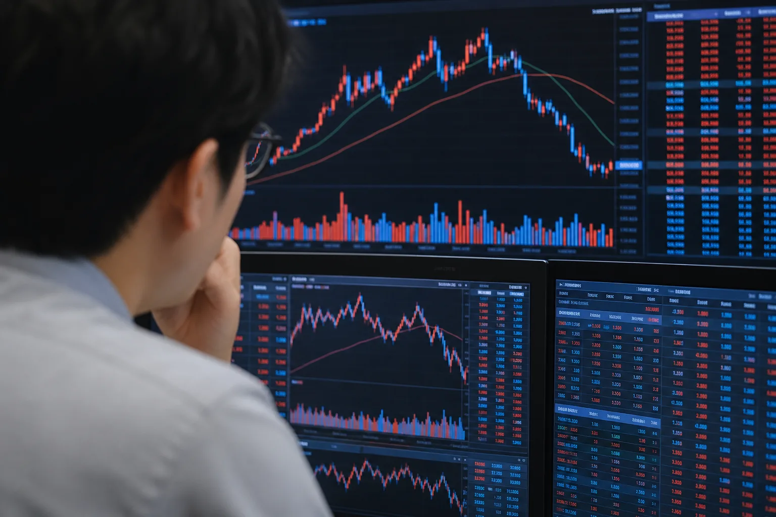 반도체주와 레버리지 ETF 거래가 집중된 증권 시장 화면