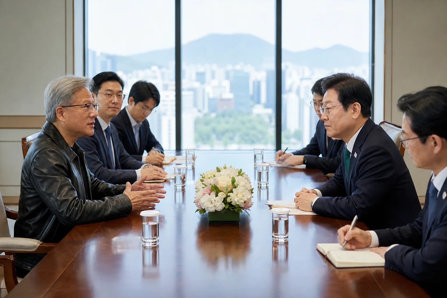 한국형 AI 인프라와 대규모 언어모델 개발 구상을 나타낸 이미지