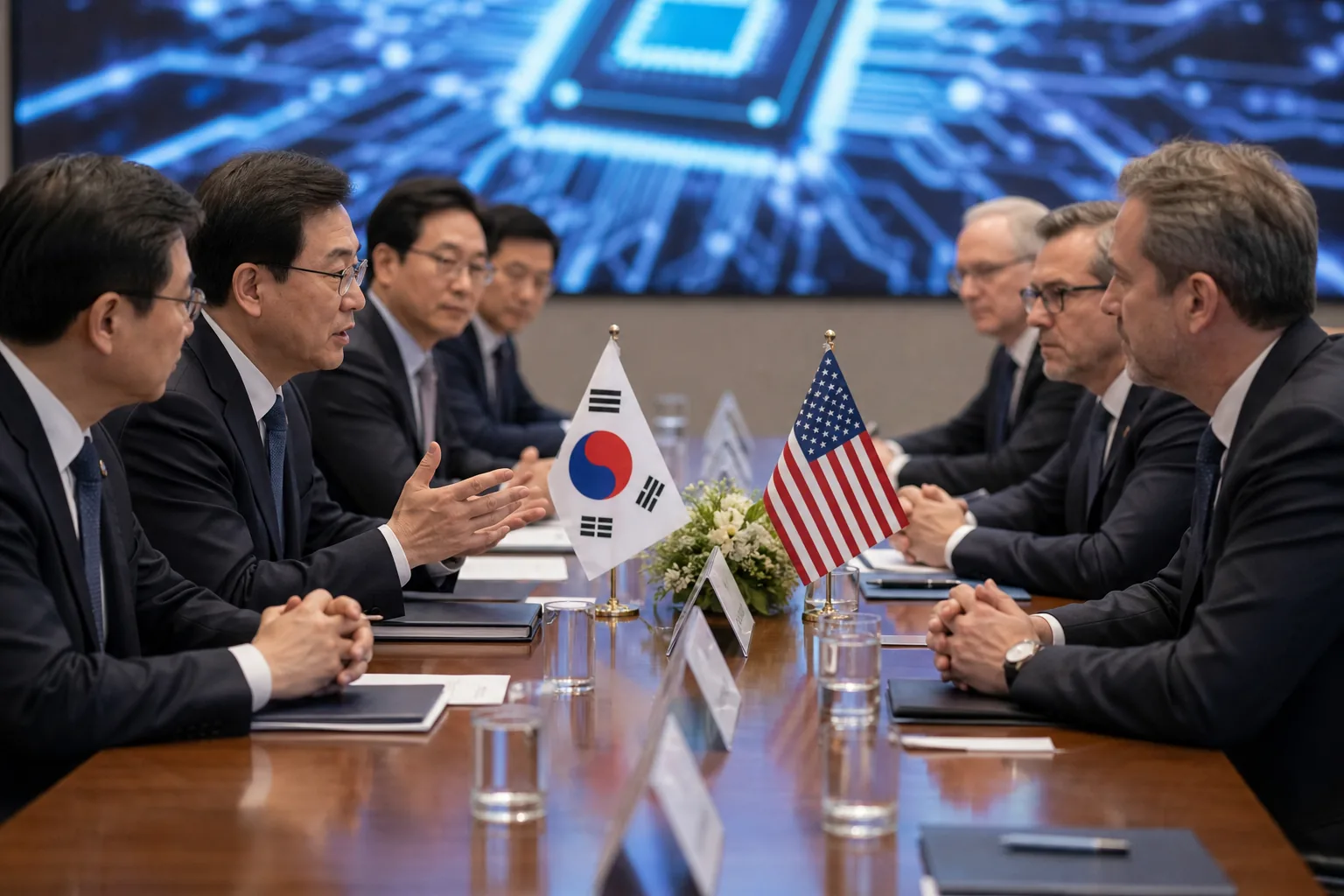 靑 국내 기업-글로벌 빅테크 기업, 9천500억불 반도체 협력(종합) 핵심 장면