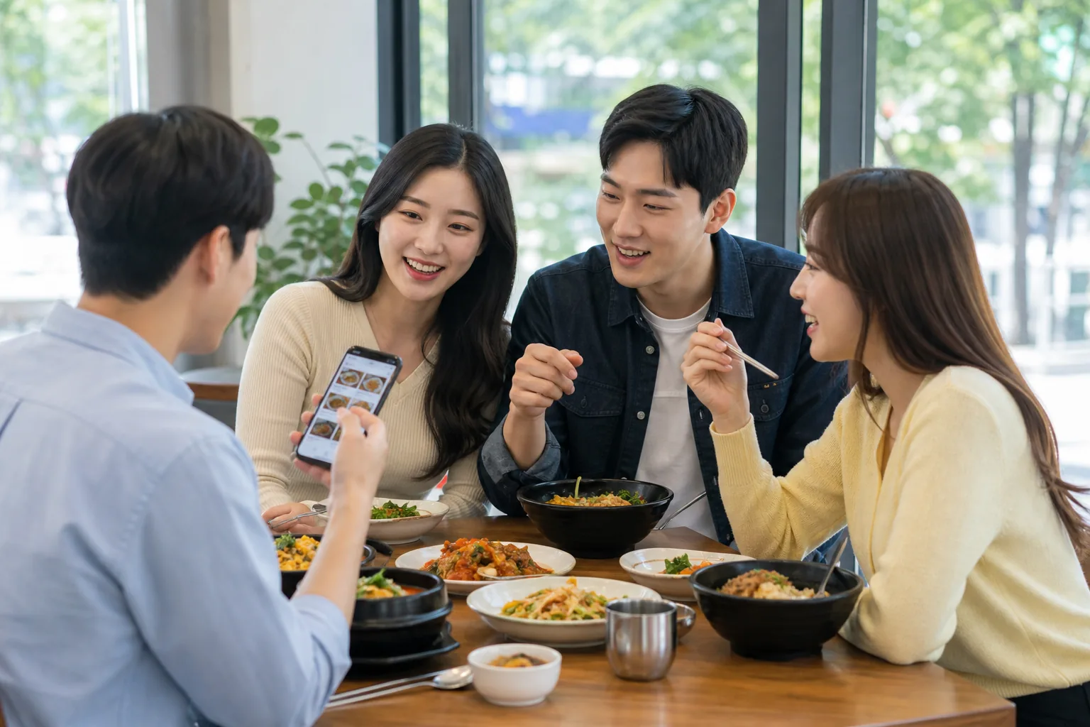 한식과 초밥, 커리, 죽 등 다양한 점심 한 상
