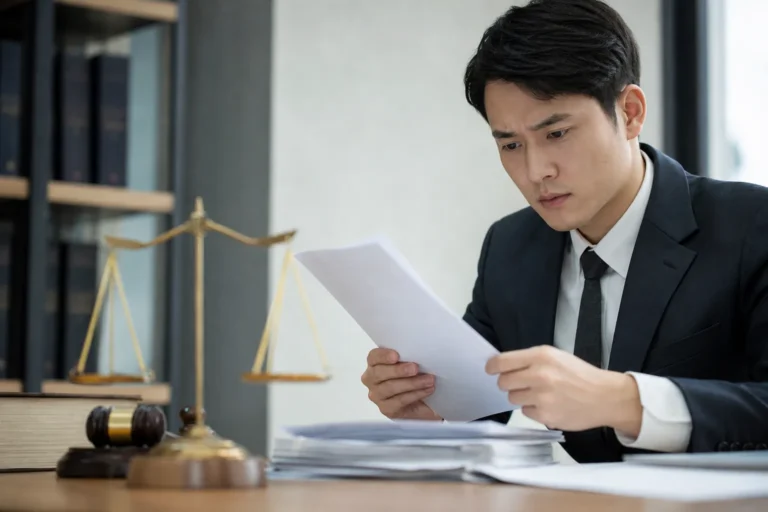 상속포기 이후 채권추심 독촉장과 법원 서류를 확인하는 시민