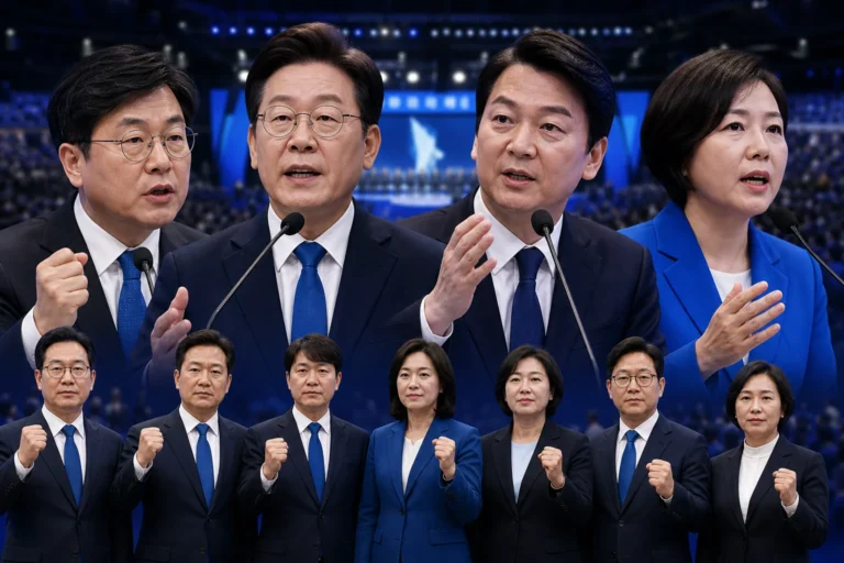 민주당 전당대회 당권 경쟁을 보여주는 대표 이미지