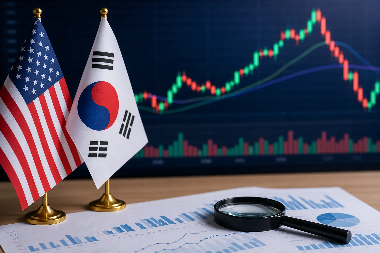 [마켓뷰] 코스피, 한·미 'AI 동맹' 소식에 급락 딛고 반등할까 배경과 파장을 설명하는 이미지