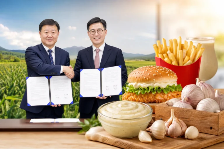 창녕 마늘과 지역 상생 협약을 상징하는 이미지