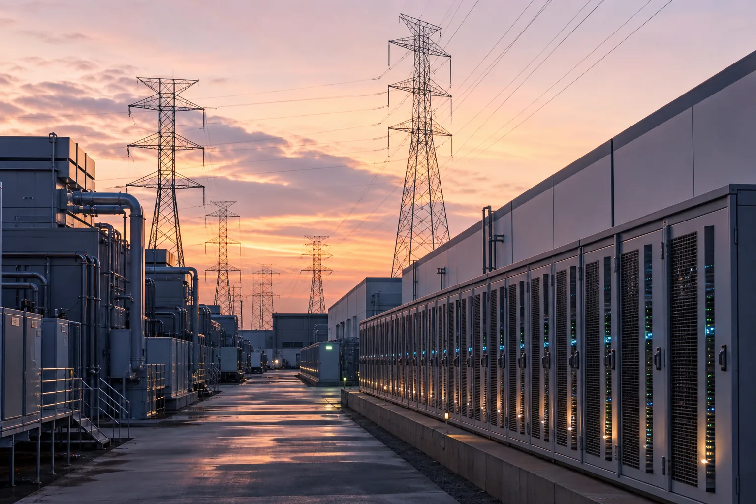 Data centers may face temporary power cuts to prevent blackouts on largest US grid 핵심 내용을 시각화한 이미지