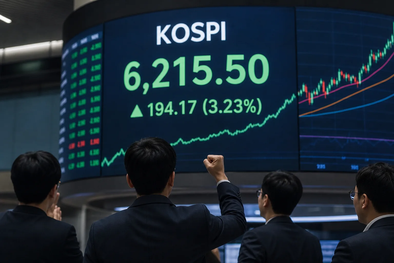 코스피, ‘검은 화요일’ 딛고 3%대 반등…장 초반 6200선 회복 배경과 파장을 설명하는 이미지