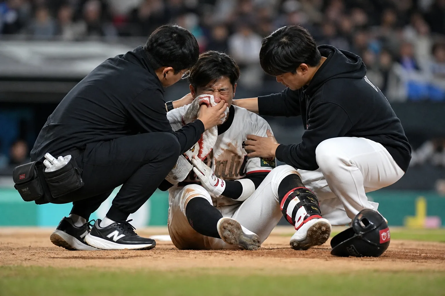 kt 허경민, 공에 얼굴 맞아 병원 이송…NC 테일러 헤드샷 퇴장 배경과 파장을 설명하는 이미지