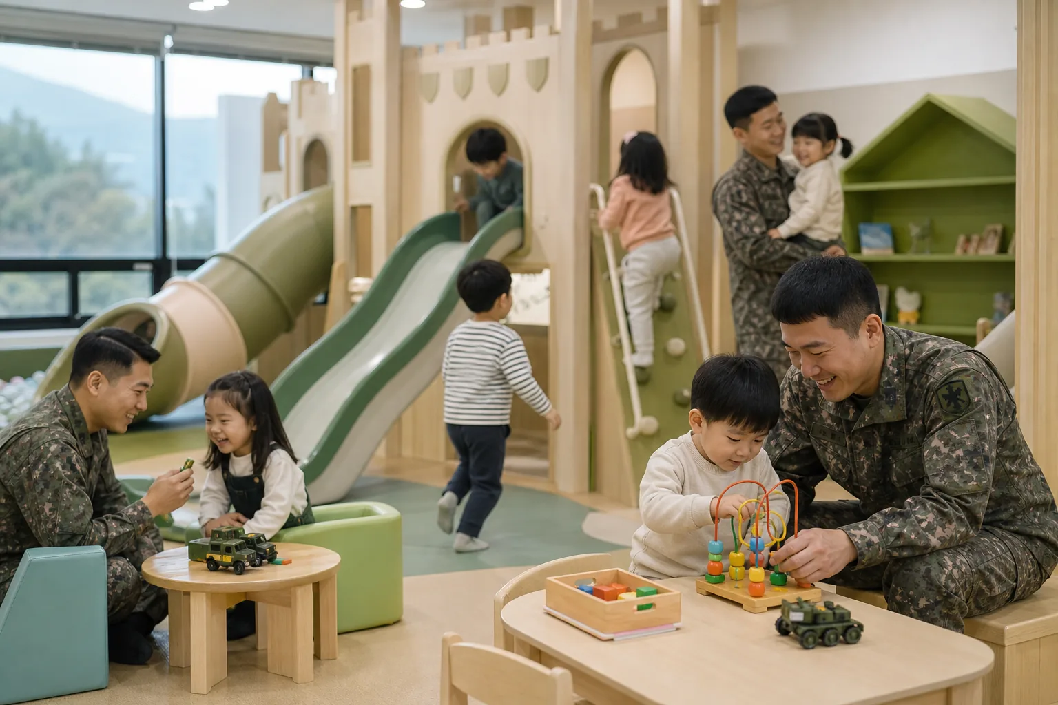 '충성! 놀러갑니다' 육군, 최전방에 1호 키즈카페 개장 핵심 내용을 시각화한 이미지
