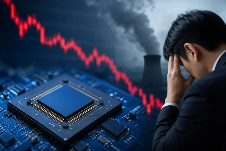 AI 반도체 투자 조정과 데이터센터 수익성 우려를 보여주는 이미지