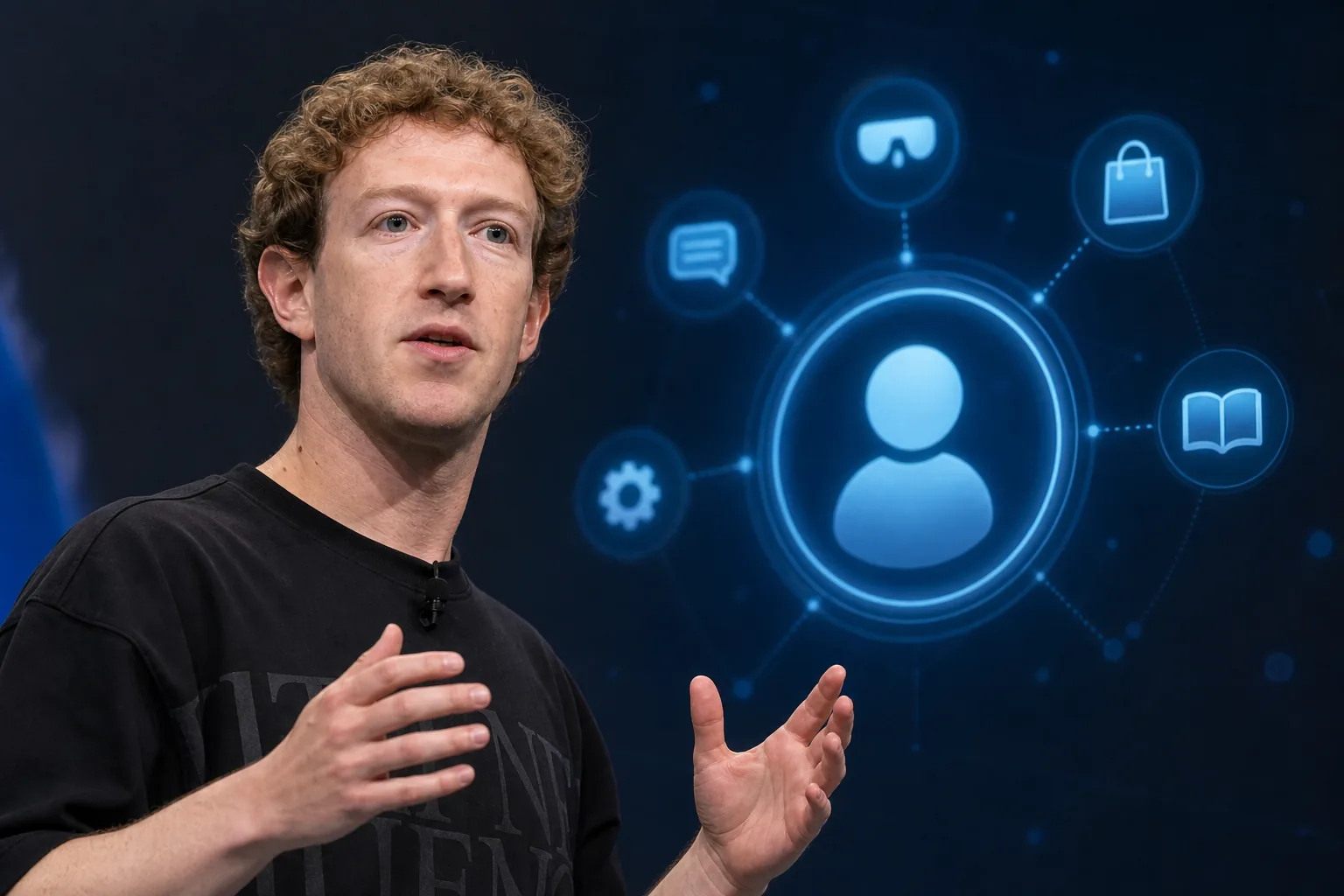 Mark Zuckerberg is planning a big push into personal AI agents 핵심 내용을 시각화한 이미지