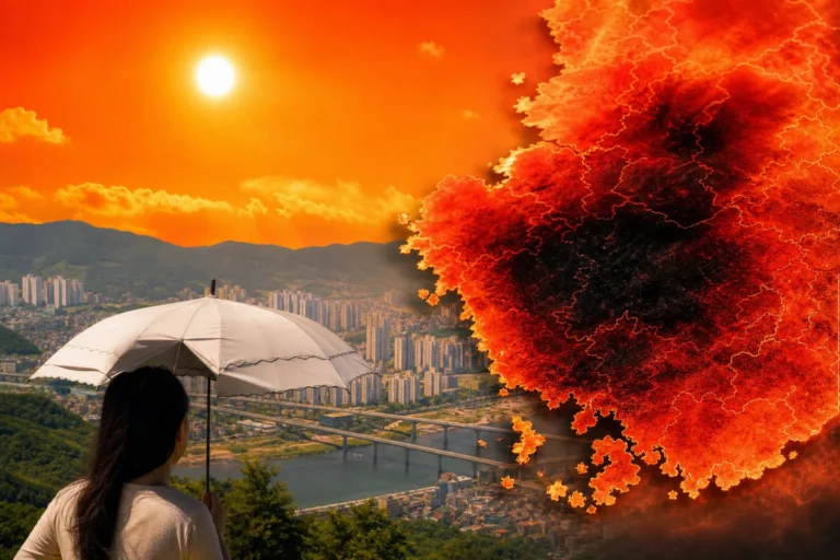 [포토] 뻘겋다 못해 까매진 '폭염 지도'…경남 양산 이틀 연속 40도 넘어 관련 생활·건강 뉴스 이미지