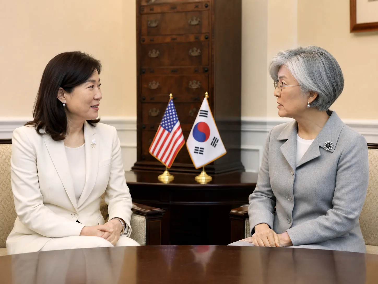미셸 스틸 주한美대사, 부임 전 강경화 대사 만나 한미동맹 논의 핵심 내용을 시각화한 이미지