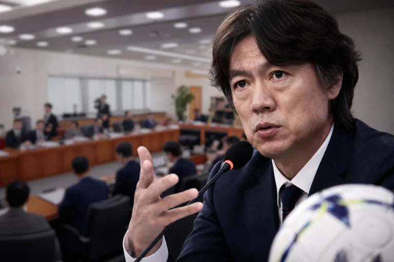축구협회 청문회와 스포츠 행정 개혁 논의를 표현한 이미지