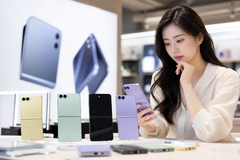 갤럭시 Z 플립8 예약판매를 살펴보는 소비자