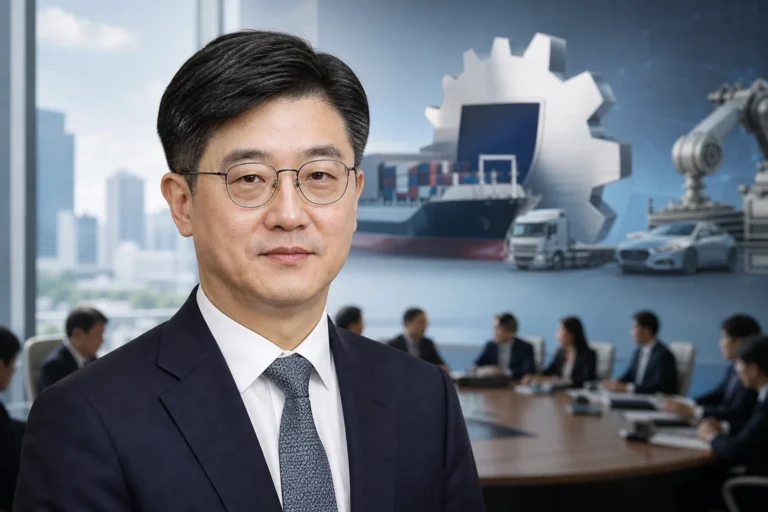 대한상공회의소와 산업 정책 협력을 상징하는 현대적 사무 공간 이미지