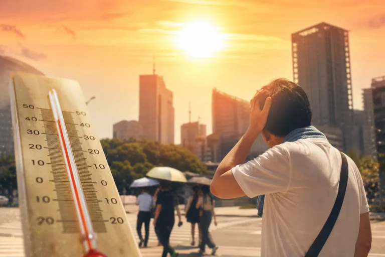 도심의 기록적인 폭염을 상징하는 이미지