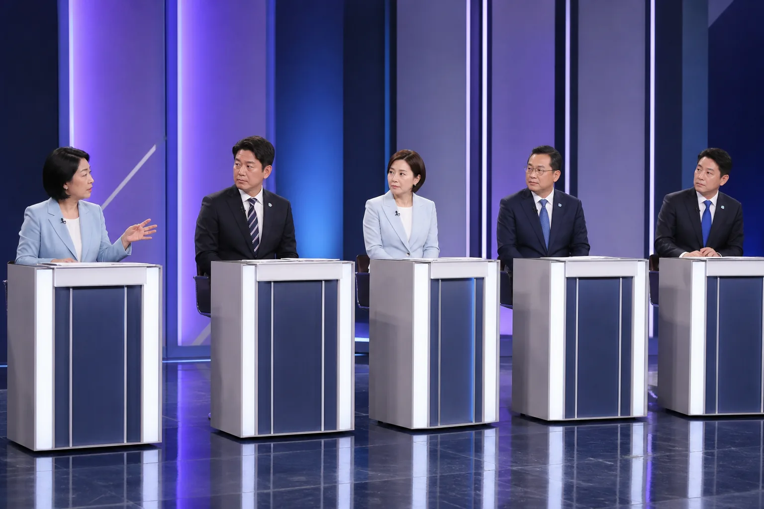 與 최고위원 토론회 계파 공방…"당정 엇박자"·"자기정치 없다" 핵심 내용을 시각화한 이미지