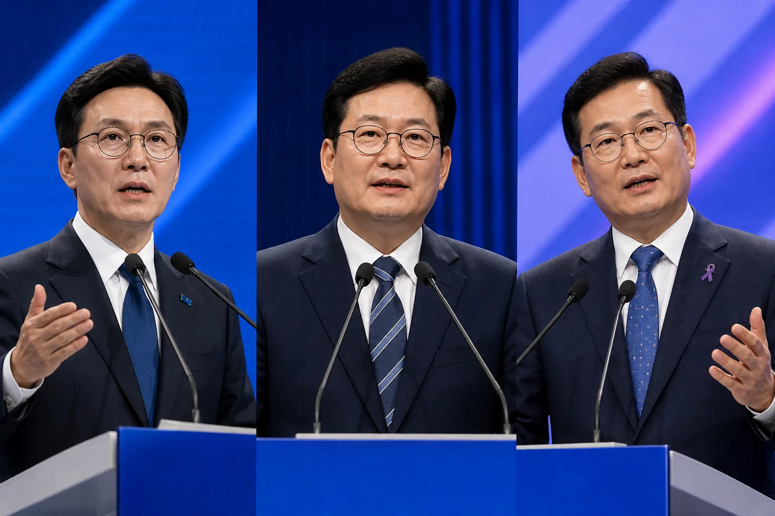 정당 경선 투표 결과를 보는 시민들