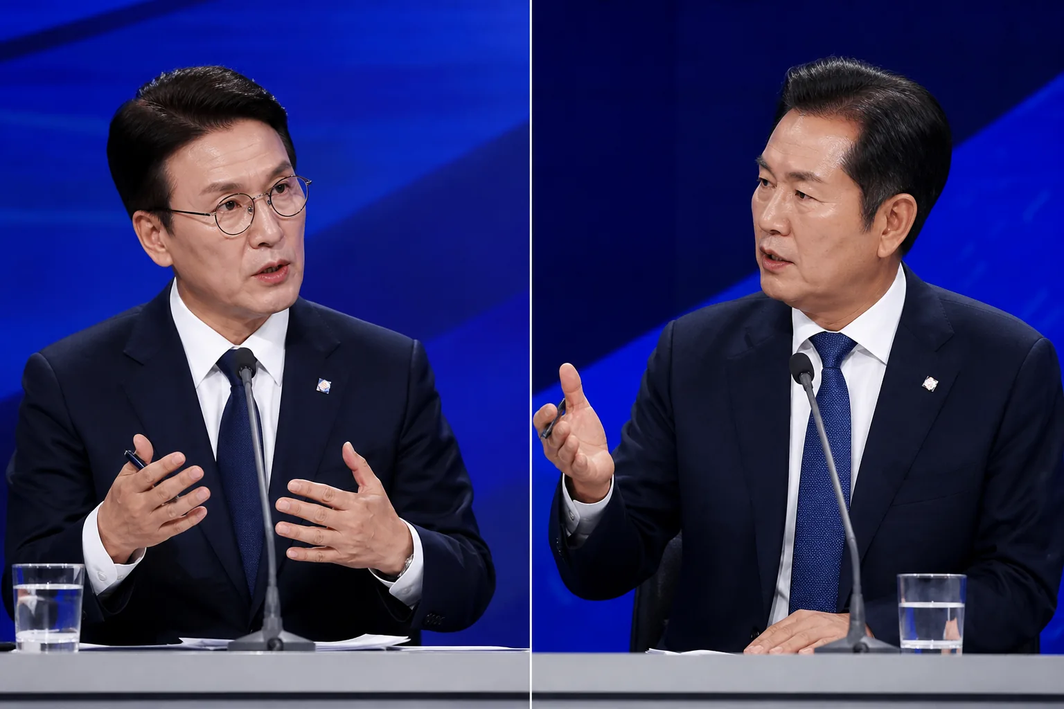 '합당'부터 '신천지'까지…호남 표심 앞두고 날선 공방 핵심 내용을 시각화한 이미지
