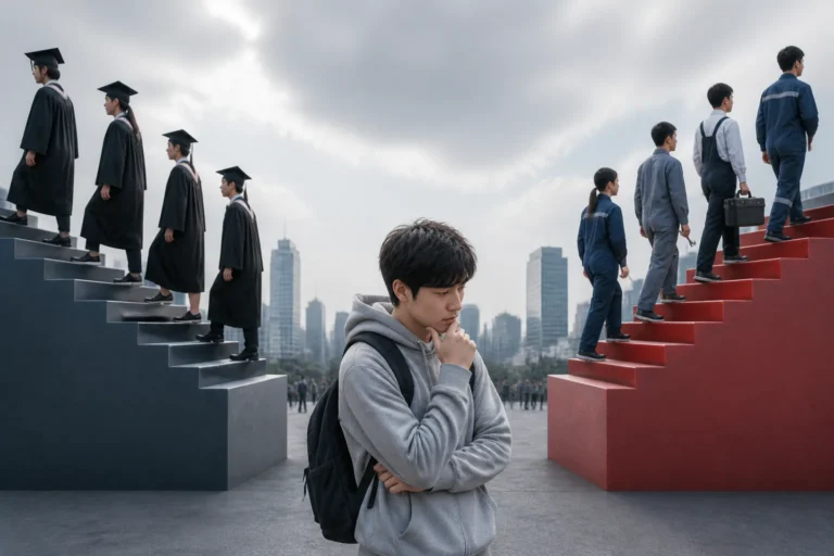 中 취업난에 '전문대-4년제 입학점수 역전' 현상 관련 국제 뉴스 대표 이미지