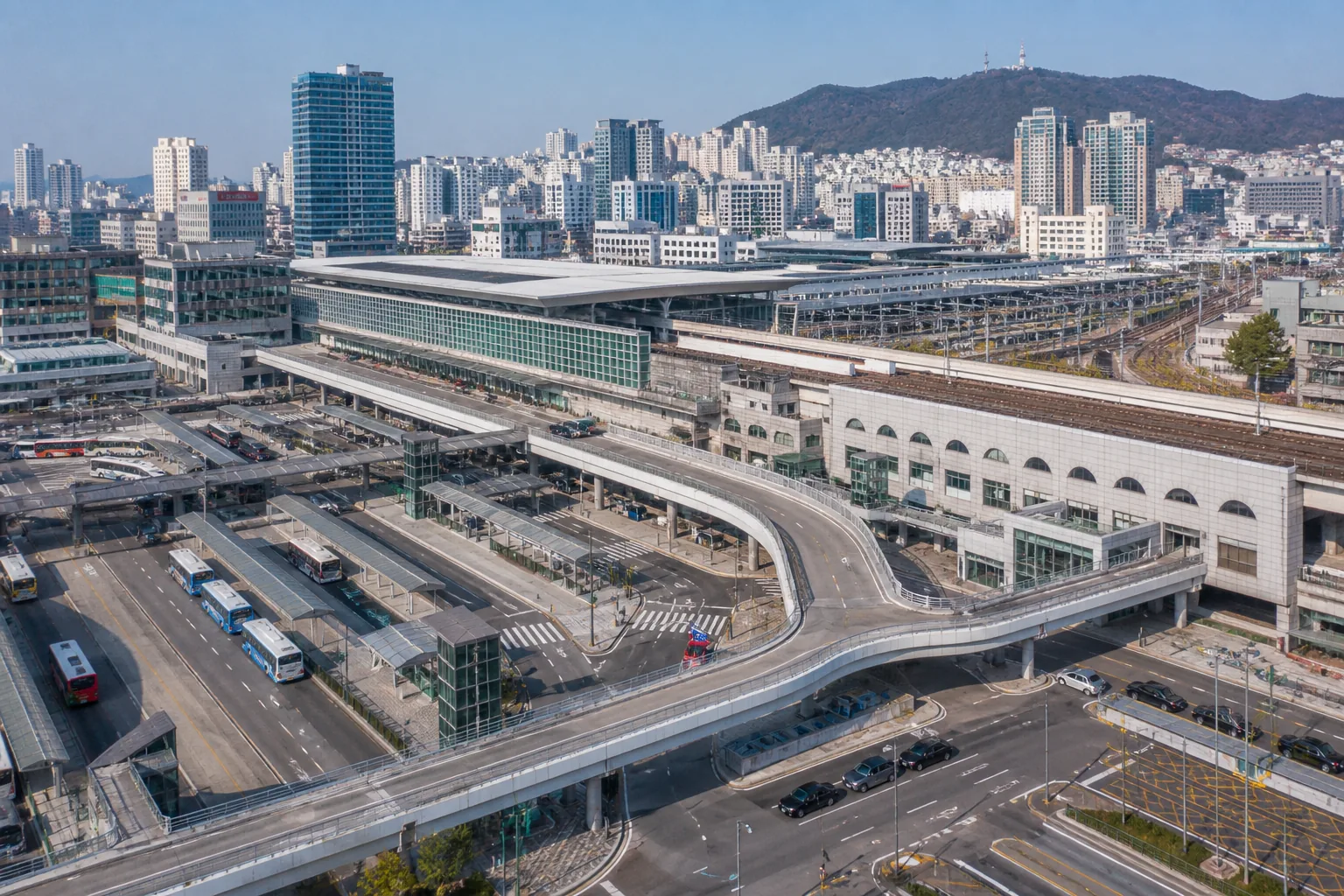 부산 북항 교통 환승시설을 표현한 이미지