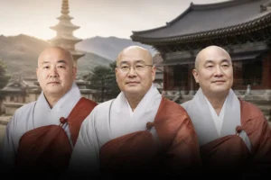 한국 불교 종단의 총무원장 선거를 상징하는 사찰 이미지
