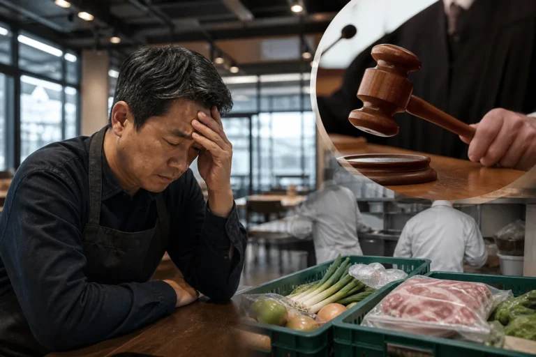 법원 심리를 앞둔 한식 외식 프랜차이즈 매장과 본사