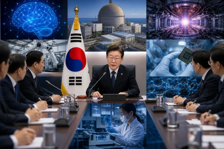7대 첨단기술과 국가 미래성장 전략을 표현한 대표 이미지