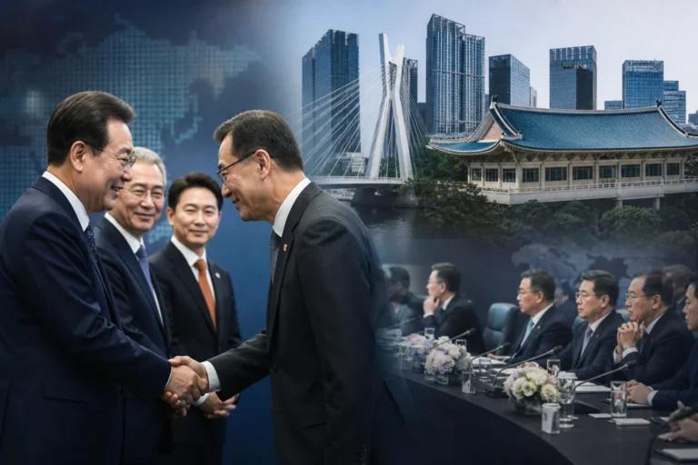 정부 경제외교와 대기업 참여를 표현한 대표 이미지