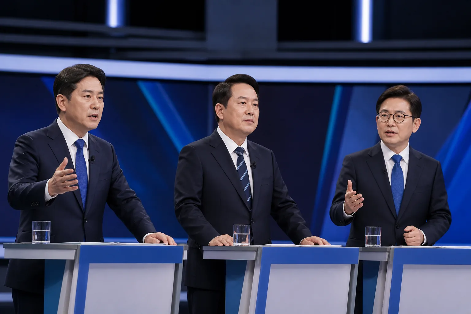 정당 대표 후보들이 정책을 설명하는 TV 토론